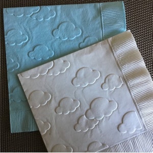 Cloud - Embossed Napkin - Nursery - Travel -  All Occasion - Beverage - Cocktail