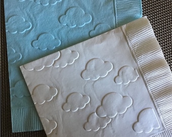 Cloud - Embossed Napkin - Nursery - Travel -  All Occasion - Beverage - Cocktail