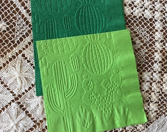 Cacti - Embossed Napkin - Party - Wedding - Bridal Shower- Family Gathering - Beverage - Cocktail