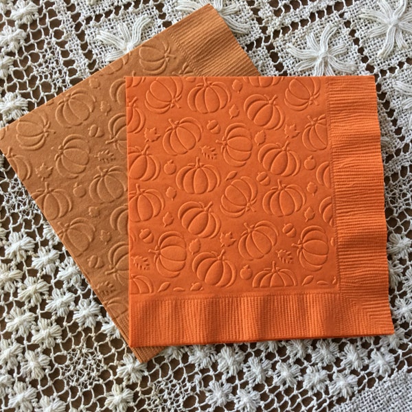 Pumpkins - All Occasion - Embossed Napkin - Halloween - Fall - All Occasion - Beverage - Cocktail