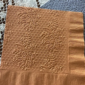 Honeycomb and Floral - Embossed Napkin - Picnic - Bridal -  All Occasion - Beverage - Cocktail
