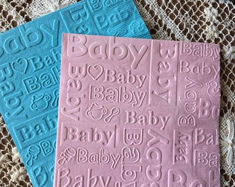 Baby -  Embossed Napkins - Baby Shower - Party - Beverage - Beverage - Luncheon