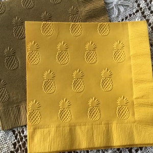 Pineapple - Embossed Napkin - All Occasion - Bridal Shower - Wedding- Beverage - Cake - Cocktail