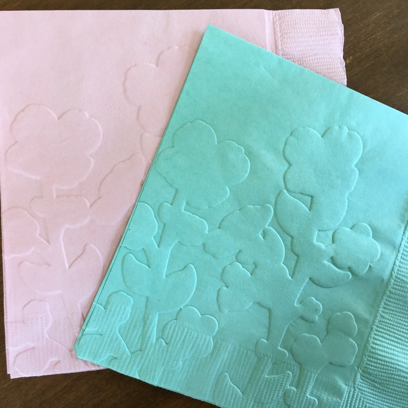 Embossed Napkin Cocktail All Occasion Wedding Beverage Floral Bridal Shower