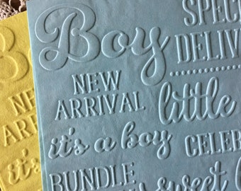 Baby Boy -  Embossed Napkins - Baby Shower - Party - Beverage - Cocktail