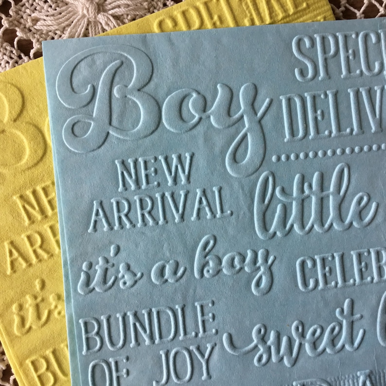 Baby Boy Embossed Napkins Baby Shower Party Beverage Etsy