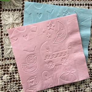 Baby Embossed Napkins - Baby Shower - Tea - Beverage - Cocktail