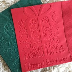 Christmas - Embossed Napkins - Office Party - Beverage - Cocktail