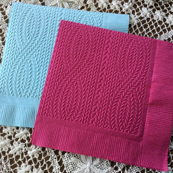 Knitting - Embossed Napkins - Knitting Group -  Beverage - Cocktail