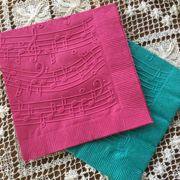 Music - Embossed Napkins - Wedding - Anniversary - All Occasion - Beverage - Cocktail