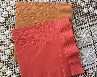 Trees - Embossed Napkins -Outdoor Events - Fall Party -  Beverage - Cocktail