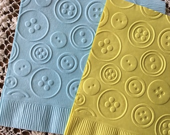 Button - Embossed Napkins - Theme Party - Sewing Group  -  Beverage