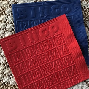 Bingo - Embossed Napkins - Bingo Party - Beverage - Cocktail
