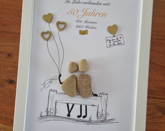 Golden Wedding Anniversary Gift, Special 50th Wedding Anniversary Gift, Personalized Golden Wedding Anniversary Gift, Gold Wedding Anniversary Gift