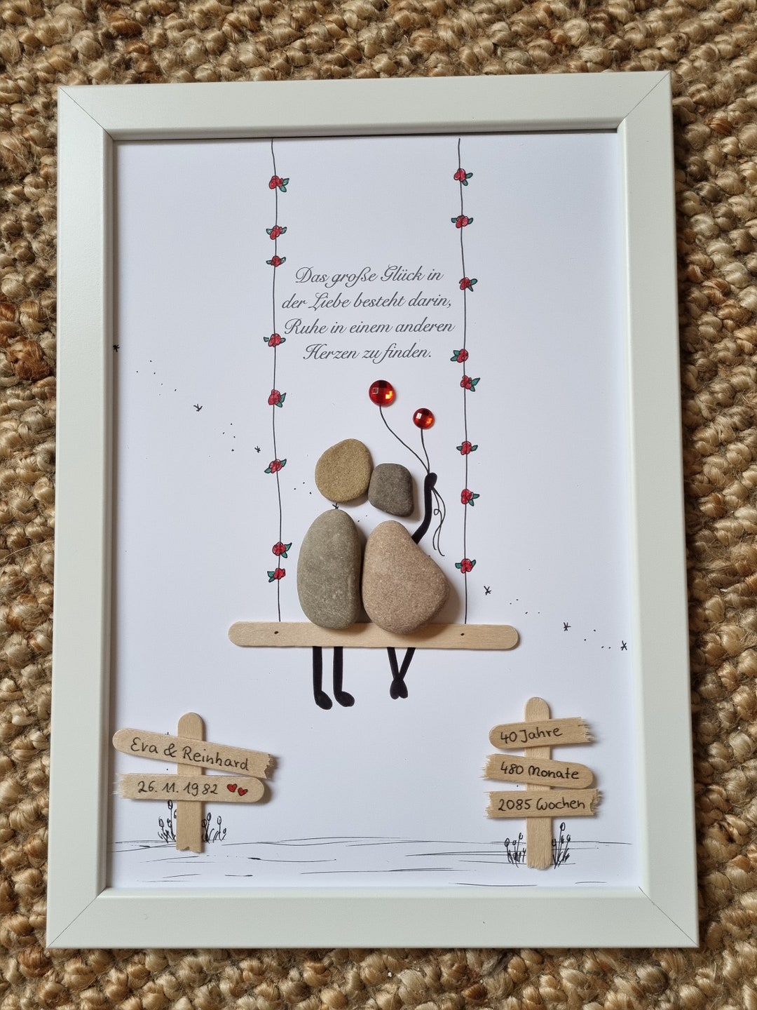 Rubinhochzeit, 40 Jahre, 40. Hochzeitstag, Geschenk zur Rubinhochzeit