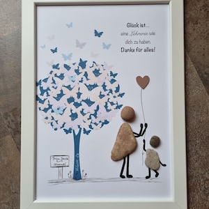 Teacher, best teacher, farewell gift, teacher, school, gift for teacher, stone picture, DinA4