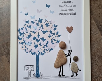 Teacher, best teacher, farewell gift, teacher, school, gift for teacher, stone picture, DinA4