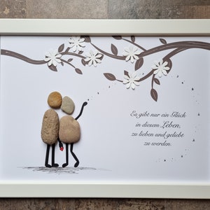 Wedding gift, just married, family tree of life for the wedding Steinbild DinA4 Valentine&#39;s Day