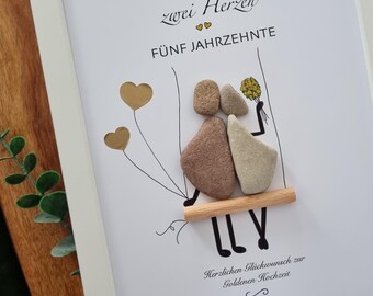 Golden wedding anniversary, 50 years, bridal couple, DinA4, wedding gift, golden wedding gift, 50th wedding anniversary, 50th anniversary, 50th anniversary DinA4