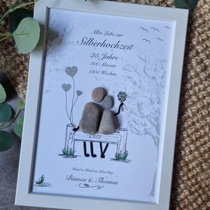 Silver wedding anniversary gift, 25 years, personalized 25th wedding anniversary gift, wedding gift, special silver wedding gift