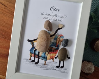 Opa cadeau, kerstcadeau, beste opa, stenen foto Bedankt opa is de beste, opa, opa