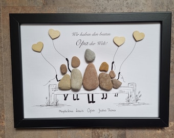 La abuela y el abuelo son los mejores, regalo de cumpleaños abuela, abuelos, gracias abuela, gracias abuelo, imagen de piedra Din A4, regalo, libremente personalizable