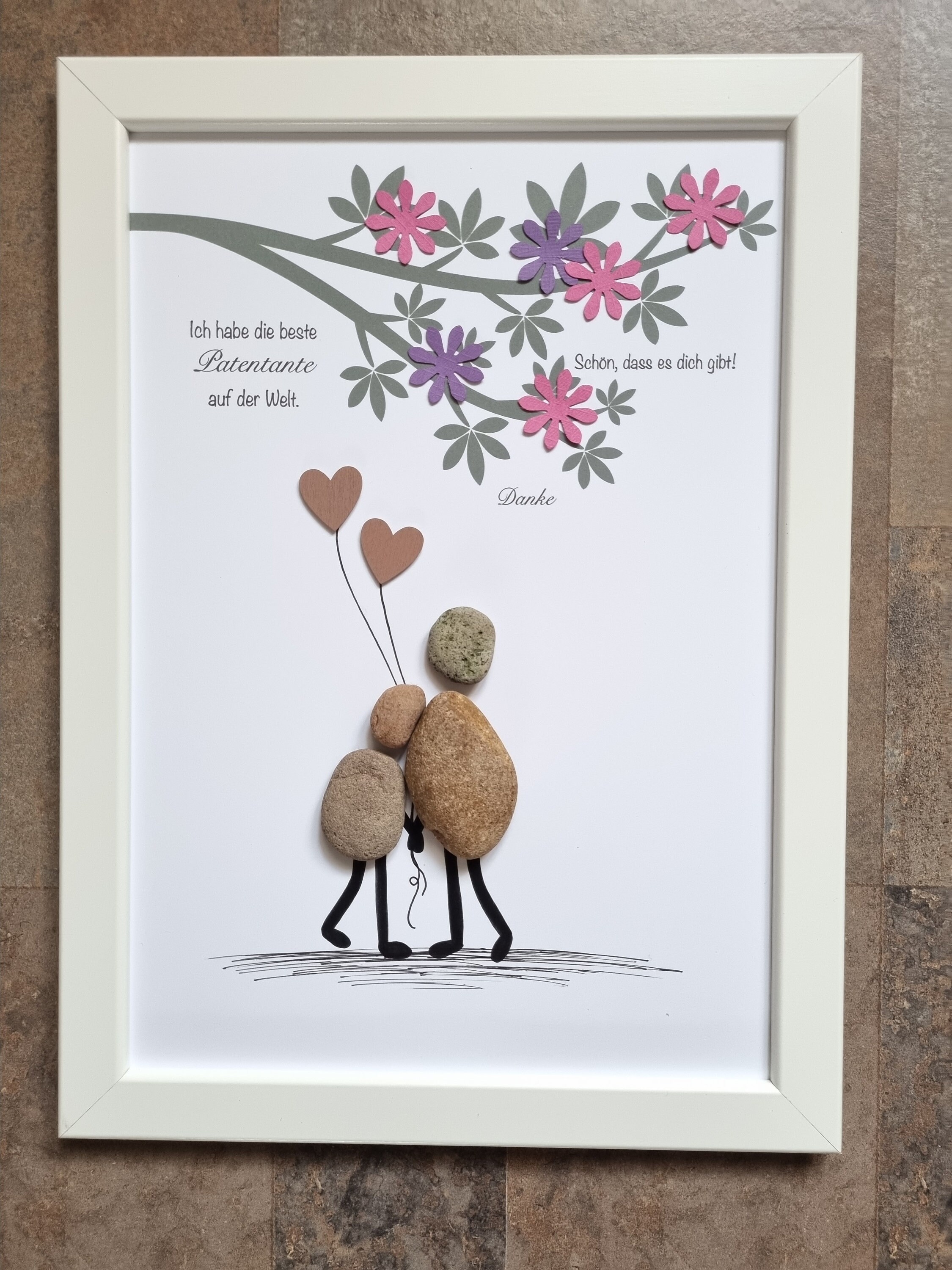 Godmother, godmother, Christmas gift, godmother, aunt, best godmother, sister, stone picture, baptism DinA4