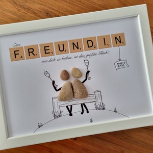 Christmas gift girlfriend, favorite person, girlfriends, sister, Scrabble, best friend, friendship, stone picture, personalizable