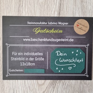 bon, image en pierre, cadeau individuel, cadeau de la fête des mères, cadeau de la fête des pères, amie, mamie, grand-père, cadeau de mariage, anniversaire