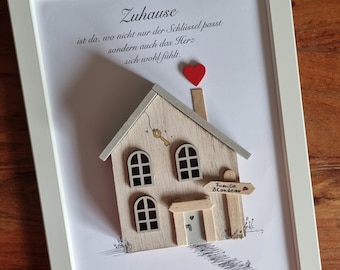 Housewarming gift, topping out ceremony, housewarming, housewarming gift, wedding gift, housewarming DinA4 personalizable, gift