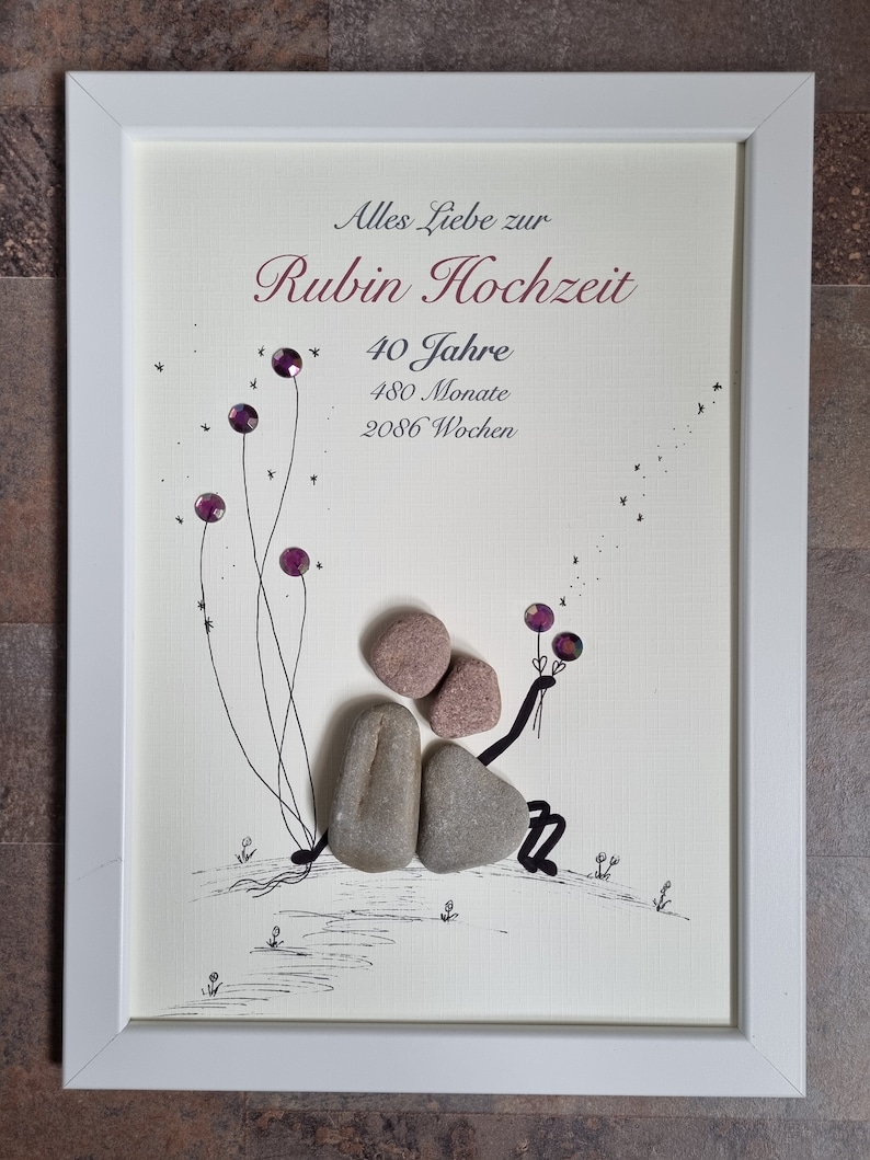 Rubinhochzeit 40 Jahre 40. Hochzeitstag Geschenk zur Etsy.de