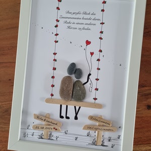 Wedding gift, for the wedding, gift for the bride and groom, special gift for the wedding, wedding ceremony, stone picture DinA4 personalizable