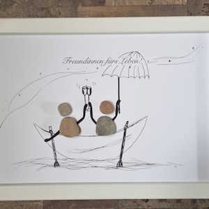 Best friend, favorite person, girlfriends, sister, gift, colleague, best friends, friendship, stone picture, DinA4 customizable