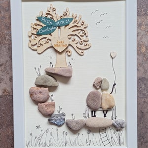Wedding gift, Just married, family tree tree of life for the wedding stone picture DinA4 customizable