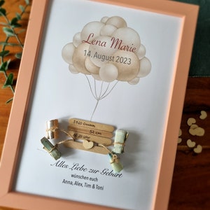 Birth, birth gift, money gift, birth gift, baby shower, birth, customizable, DinA4
