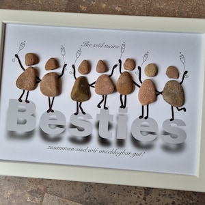 Besties, best friend, favorite person, girlfriends, gift, colleague, best friends, friendship, stone picture, DinA4 customizable