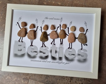 Besties, best friend, favorite person, girlfriends, gift, colleague, best friends, friendship, stone picture, DinA4 customizable