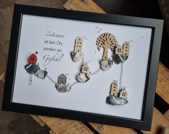 Housewarming gift, special housewarming gift, topping-out ceremony gift, homeownership gift, moving gift, house purchase gift, stone picture