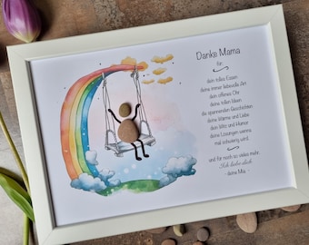 Mother's Day gift, for Mother's Day, gift mom, for the best mom, stone picture for Mother's Day, personalizable, DinA4, best mom