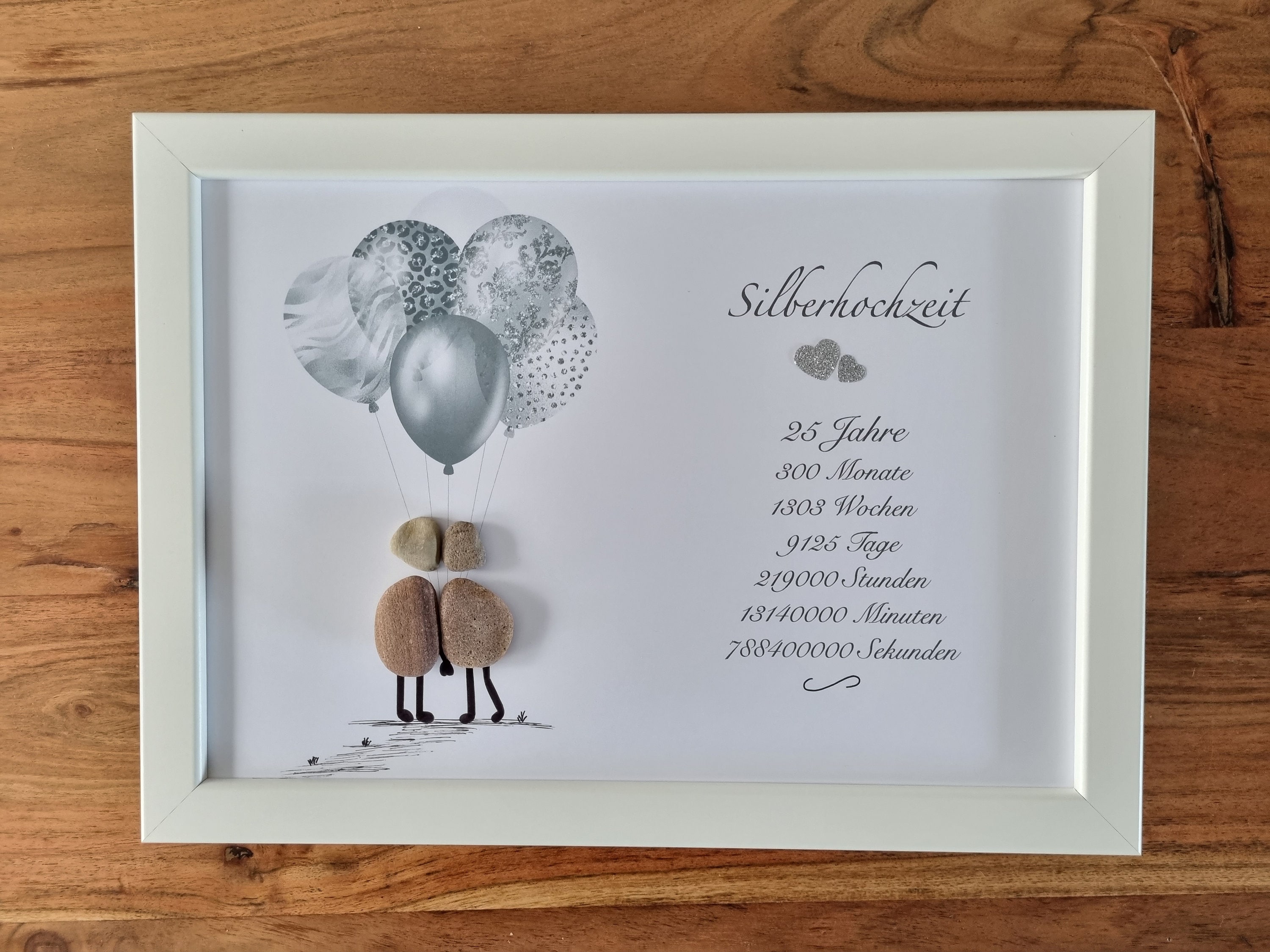 Ornamento In Cristallo Per 25° Anniversario Di Matrimonio | Regalo In Argento Per Moglie E Marito, 25 Anni Insieme