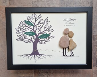 golden wedding, 50 years, newlyweds, DinA4, wedding gift, gold wedding gift, 50th wedding anniversary, 50th anniversary