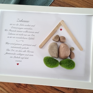 Topping out ceremony, moving in, home, wedding gift, stone picture DinA4 freely customizable, gift, family picture, family, Christmas gift
