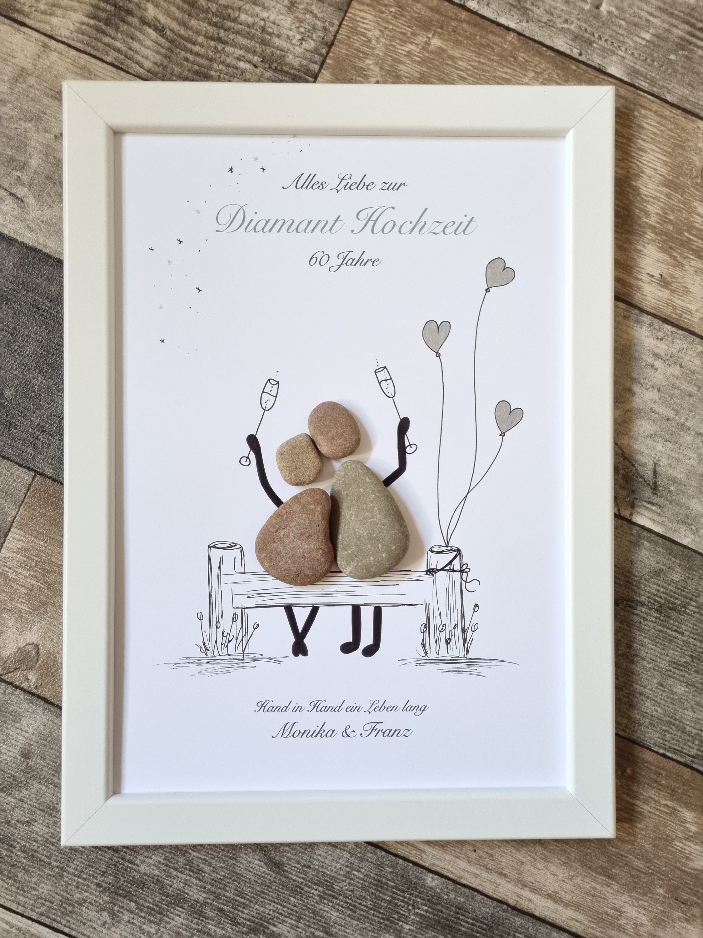 Personalisiertes Metall-Gravur Geschenk Zum 60. Hochzeitstag Für Ihn – Edelstahl-Karte Mit Liebesbotschaft
