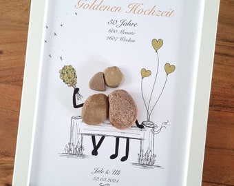 Golden Wedding Anniversary Gift, Special 50th Wedding Anniversary Gift, Personalized Golden Wedding Anniversary Gift, Gold Wedding Anniversary Gift