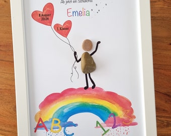 Inicio de cole, regalo de inicio de cole, 1er grado, por fin escolar, regalo de inicio de cole, 1er día de cole, colegio DinA4 personalizable