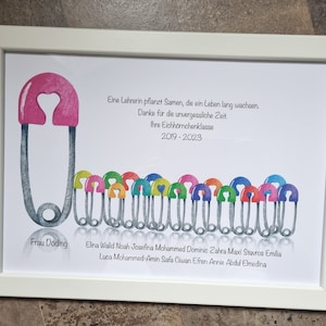 Geschenk Lehrerin, beste Lehrerin, Abschiedsgeschenk, Lehrer, Lehrkraft, Geschenk für Lehrerin, personalisiertes Geschenk DinA4 Druck
