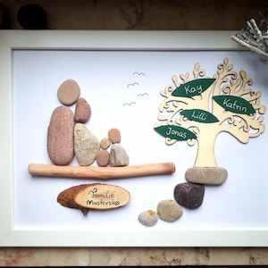 Family family tree stone picture DinA4 customizable , gift