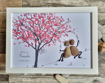 Best friend, favorite person, girlfriends, sister, gift, colleague, best friends, friendship, stone picture, DinA4 customizable