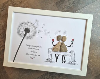 Belle-mère, meilleure belle-mère, anniversaire, cadeau d'anniversaire pour belle-mère, cadeau pour belle-mère, portrait en pierre de maman, beau-père