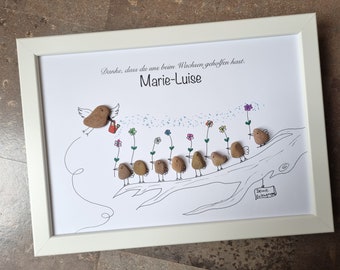 Farewell gift childminder, best teachers, kindergarten, farewell gift, daycare, stone picture DinA4, customizable